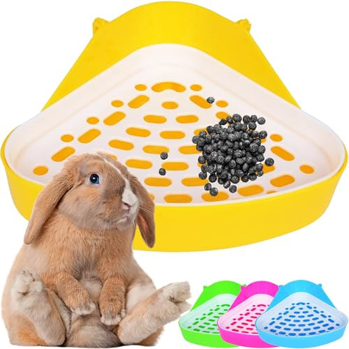 MINGZE Toilettes pour Animaux domestiques, Bac à litière de Coin Potty Trainer, pour Petit Rat, Hamster et Cochon d'Inde (Couleur aléatoire) 3