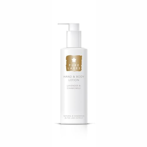 Pure Lakes Lavender & Chamomile Hand Lotion – Pump | Organic Hand Lotion with Lavender & Chamomile Essential Oils | Vegan Hand Lotion Made with Organic Ingredients | 250ml