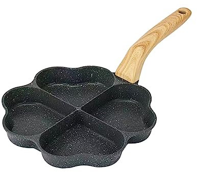 Cabilock Sartén Para Tortillas De Maifan Cacerola De Huevo De Corazón Plancha Para Panqueques Sartén De Huevo Molde Para Panqueques De Pizza Estuche Rígido Con Espuma Madera