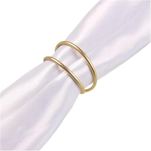 EQEQE Serviettenringe aus Metall, Serviettenschnalle, Serviettenringe, 12 Stück, einfacher Doppelring, Serviettenringe, Hochzeit, Tischzubehör, Serviettenringe, Hoteldekoration, Serviettenringe