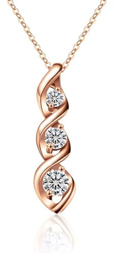 Halora Rose Gold Necklaces for Women, Infinity Pendant Necklace Cubic Zirconia Jewellery Gifts for Women Her Bridal Mother'S Day Valentine'S Day