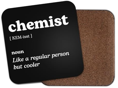 Chemist Square Coaster - Chemistry Teacher Science Dictionary Regular But Cooler Definition Funny Joke Hobby Men Women Kitchen Drink #82635