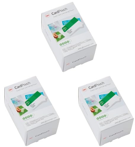 GBC Laminierfolien Kleinformat 54 x 86 mm, 250 mic, Ideal für Ausweise und Namensschilder, Robuste Laminiertaschen im 300er Pack, Glänzend, Transparent, 3740430