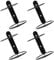 Healeved 4Pcs Wall Mounted Wine Rack - Single Bottle Metal Holder for Kitchen, Bar, Cabinet - Black Iron Wine Display