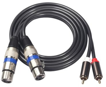 Cable adaptador de señal de audio XLR macho a doble RCA macho para altavoz, amplificador, consola de sonido, guitarra (3 m)