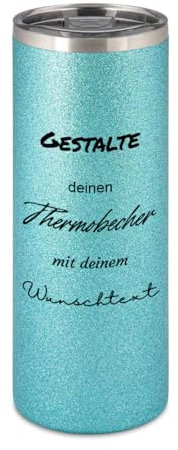 Social Netwear Personalisierter Glitzer Thermobecher 580ml – Edelstahl Coffee To Go Becher mit Namen – Geschenk für Frauen, Freundin, Mama – Isolierte Thermotasse