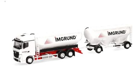herpa Camion Miniature Mercedes-Benz Actros Streamspace Train-citerne à Lait Imgrund, à l’échelle 1:87, Objet de Collection, fabriqué en Allemagne, Plastique
