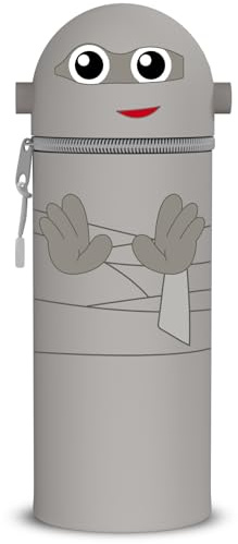 GDFJBG 2-in-1 Weiche Federmäppchen - Kawaii Halloween Silikontasche Federmäppchen, mäppchen - Stand Up, Tier Stifthalter, Stifte Mäppchen, Stifthalter Bleistifttasche Mädchen Junge (Mumien)