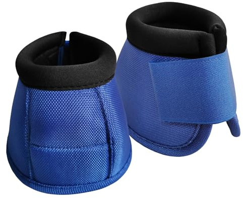 Gallopoff Hufglocken Pferd 2er Set – Stoßdämpfend & Scheuerfrei, Ballenschutz für Pferde aus Neopren, Weiche Schutzglocken mit Klettverschluss für Training & Weide Königsblau XL