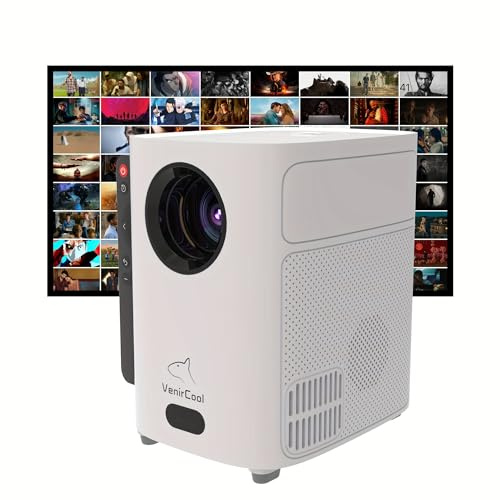 Mini-Projektor mit WLAN und kabellos, VenirCool native 720P, unterstützt 4K-Dekodierung, tragbarer Filmprojektor für Heimkino/Outdoor, kompatibel mit iOS/Android/Laptop/TV-Stick/HDTV/PS5