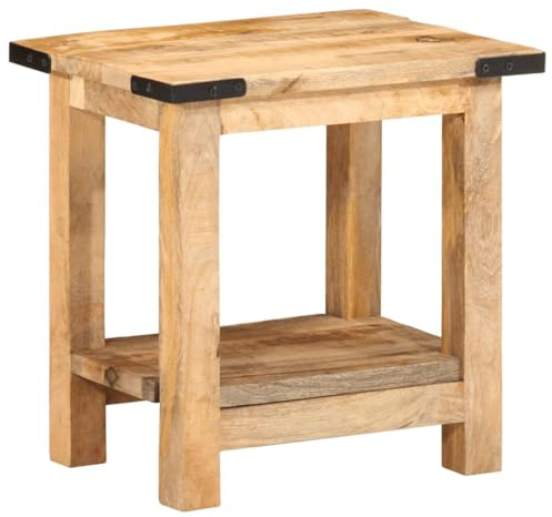 HETFTJN Beistelltisch 40x30x40 cm aus robustem Mangoholz und Eisen, modernes Design mit natürlicher Maserung, platzsparend für kleine Balkone, Couchtisch Outdoor Campingtisch Balkontisch