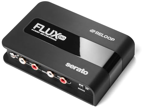 Reloop Flux Go - Studio-Soundkarte mit 24-bit(class compliant) für kristallklaren Sound und ultra-niedrige Latenz