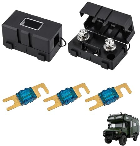 Midi Schraubsicherungen 60A, Set mit 3 ANS Hochstrom-Sicherungshalter, 12V-58V Schutz für Pkw, Lkw, Baufahrzeuge, Busse, Wohnwagen und Elektrische Systeme, Robust und Zuverlässig