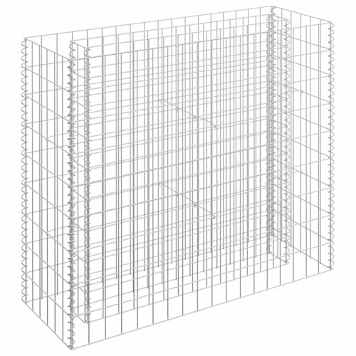 Gecheer Gabbione letto rialzato, letto da giardino in acciaio zincato 90x30x90 cm per orto verticale, fioriera, giardinaggio urbano
