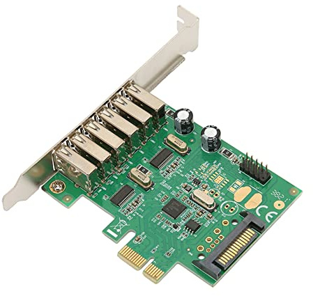 EIMSOAH PCIE to USB Expansion Card High Speed 6 Port Internal Hub for XP/Vista/2008/7/8/10 32/64bit, PCI Express Card for Desktop Computer Accessories