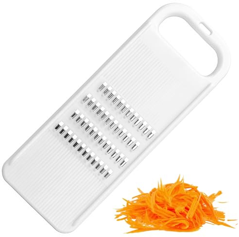 Karottenreibe Möhrenreibe Karotten Schneider Julienneschneider Schnittbreite aus Kunststoff – Küchenhelfer weiß, perfekt für Gemüse und Salate