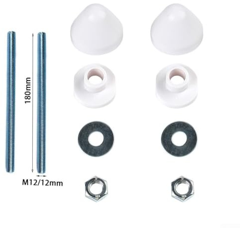 Wall Hung Toilet Fixing Kit with Concealed Cistern Screw Covers, Decorative and ABS Plastic Fasteners for Modern WC Wall Bracket Mounting Hardware(White)