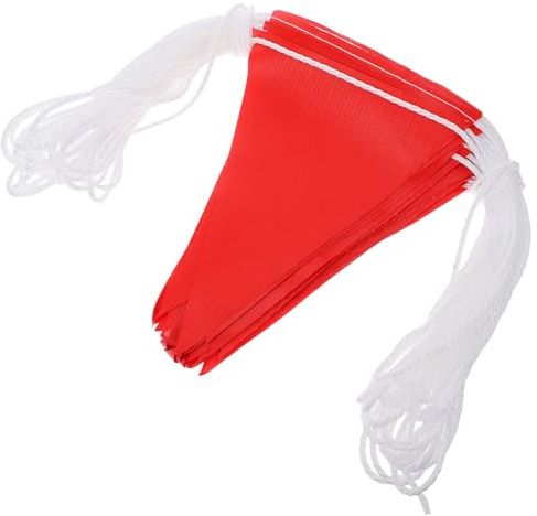 PAMINGONO Reflektierende Sicherheitsflaggen aus Pvc Leichte und Wetterfeste Wimpelkette für Notfallsituationen und Sportveranstaltungen 30m lang Rot