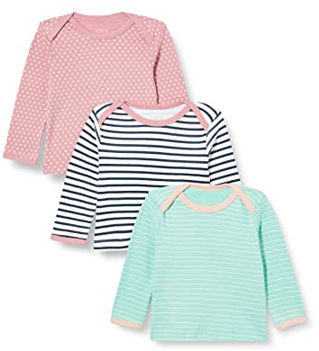 Care Unisex Baby T-shirt Ls - Aop (3-pack) Langarmshirt, Rose (534), 56