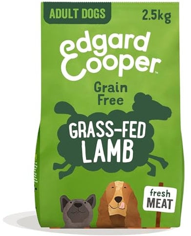 Edgard & Cooper Grain Free Dog Food Dry, (Lamb 2,5kg), Natural Kibble Dry Dog Food for Adult Dogs, Fresh Meat, High Protein, Gluten-Free, Non-GMO