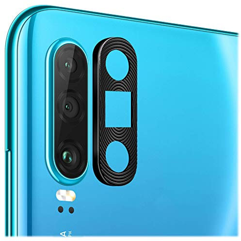 mtb more energy® Kamera-Schutz-Protector aus Aluminium für Huawei P30 (6.1'') - Schwarz - Schutz-Case Armor Rückseiten-Cam Linse Back