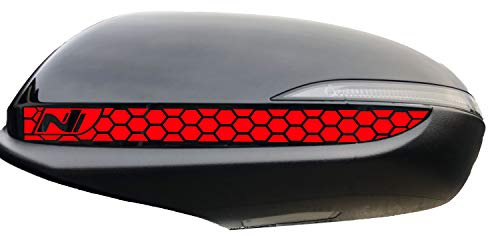P-027 | Seitenstreifen Spiegel | Auto | Spiegelaufkleber | Aufkleber | Streifen | Oracal 751C (N-Performance, Blutrot)