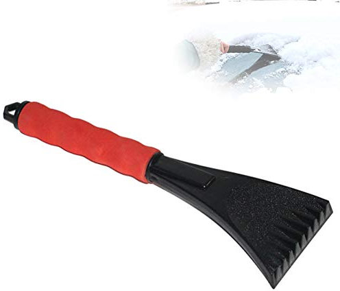 Eiskratzer Auto, Eiskratzer Scheibenkratzer Schneeschaufel Auto Messing Scheibenkratzer Handlich Eis und Schnee Entfernen im Winter für Auto Windschutzscheibe, 32×11×33cm,3 Stück,Rot
