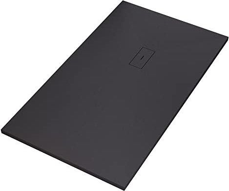 Receveur de douche en résine marbre NOIR effet pierre-ciment MAKA - 100 x 200