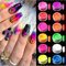 Major Dijit Neon Phosphor-Pigment-Pulver Set Fluoreszierender Nagel Glitzer Augenpulver Maniküre Dekoration Nail Art Staub Pigment Pailletten