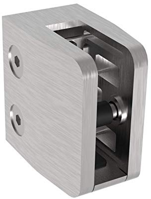 Sellon24® Glashalter Eckig Glasklemme Glass Clamp Edelstahl Glas MOD24 flach 42,4 (12,76mm flach)