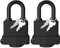 Diyife Cadenas à Clé avec Protection Thermoplastique, [2 Pièces]Cadenas en Laiton étanche,Cadenas en Acier Laminé Extérieur Résistant aux Intempéries,4 Clé, pour Casier, Gym, Garage, Clôture (Noir)