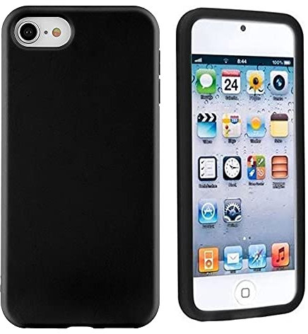 BLLQ Kompatibel mit iPod Touch 7, iPod Touch 6, iPod Touch 5, schwarz glänzend, TPU, weich, dünn, leicht, dünn, kompatibel mit iPod Touch 5. / 6. / 7. Generation, Schwarz