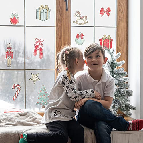 Stickerscape Christmas Window Stickers (Nutcracker) | Christmas Window Decorations to Create a Winter Themed Display | Reusable, Re-positionable and Cleanly Removable