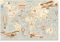 WallArena - Vlies Fototapete Kinderzimmer 416x290 cm Weltkarte Kinder Mädchen Jungen für Kinder - Fototapeten Tapeten für Kinder Kindertapete - Vliestapete Wandtapete Tapete 3D Effekt
