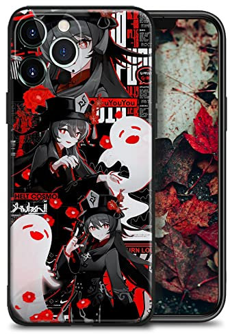 HWLHJJ Hu Tao Genshin Impact Anime Print Handyhüllen Manga-Schutzhülle (mattes weiches Silikon, für iPhone 11)