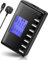 USB Charging Station, Ziwodiv 60W USB C Charger 8-Port Multi USB Plug, USB Charging Hub with LCD Display for Multiple Devices, Desktop Charger for iPhone 15/14/13, iPad, Samsung Galaxy, Android-Black