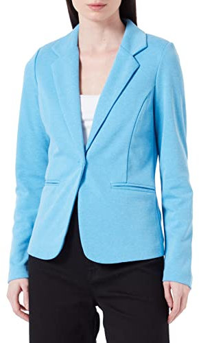 ICHI IHKATE PIQUE BL Damen Blazer Kurzblazer Jacke Ein-Knopf-Blazer mit Stretch, Größe:L, Farbe:Blithe (174336)