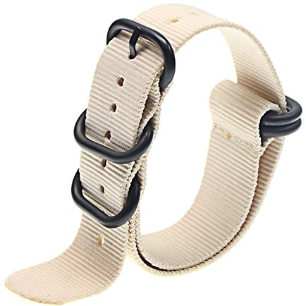 Nato Uhrenarmband Nylonband Schwarz 5 Ringe Schnalle 18mm 20mm 22mm 24mm Gestreiftes Armband Uhrenzubehör