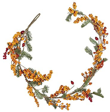 Indoor-Weihnachtsgirlande Beeren in Orange- und Rottönen 150 cm orange Ourense