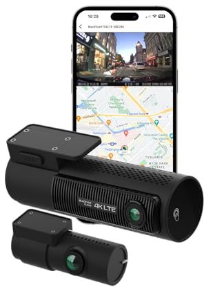 BLACKVUE DR970X-2CH LTE 4K Cloud Dash Cam UK Edition - Built-in 4G, Front 4K & Rear FHD Cameras, GPS, Wi-Fi, Bluetooth, 64GB SD Card, Parking Mode, Free 4G SIM