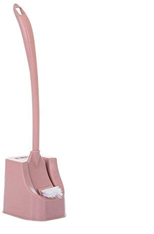 ESOUY Toilet Brush Compact Toilet Bowl Brush and Small Sink Holder Brush Set Accessories Standing Black Household Long Handle Soft,Pink