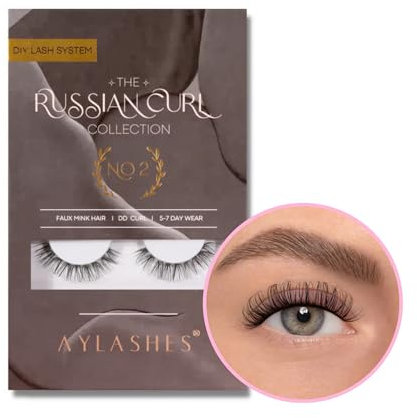 AYLASHES - DIY Wimpernextensions Maxi Box NO. 2 | 5 Paar Wimpern | bis zu 7 Tage Halt | Wimpern DIY Set für zu Hause | künstliche Wimpern | Klebewimpern | lash extension set