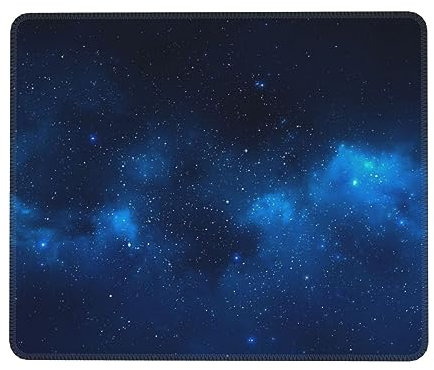 Yebio Mauspads, Blauer Nachthimmel, Rand, rutschfeste Nähte, Gummi, Laptop-Mauspad, Büro- und Heimspiele, 25 x 30 cm