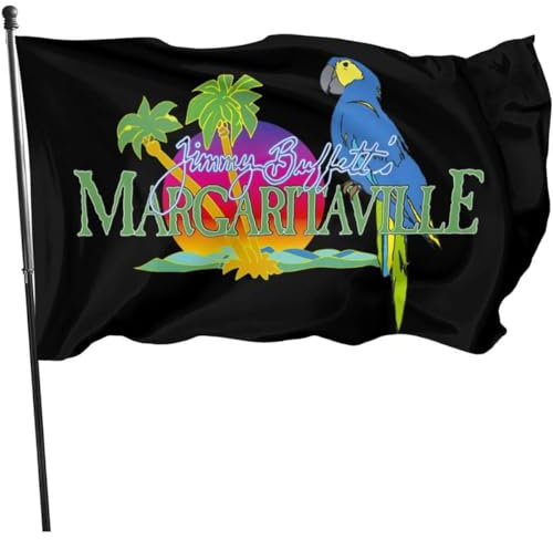 Jimmy Music Buffett Accessories Merch-Flagge, 90 x 152 cm, für drinnen und draußen, Wandteppich für Rasen, Urlaub, Party, Garten, Hof, Dekoration, Banner