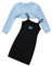 Naiyafly 2-teiliges Mädchen-Outfit, langärmeliges Crop-Top und Cami-Kleid-Set, Teenager-Mädchen-Pullover-Sweatshirt + figurbetontes Kleid mit Schmetterlings-/Karomuster