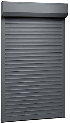 Hommdiy Rollladen Aluminium,Rollladen Gute Wärme- und Schalldämmung Rollladenpanzer Behang Rolladen Rolladenbehang Vorbaurollladen (Anthrazit-110 x 220 cm (B x H))