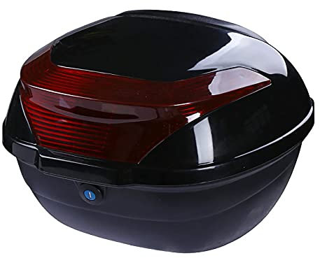 Bauletto Universale da Turismo per Moto, Bauletto per Bagagliaio, Bauletto per Moto per Scooter, con Schienale Morbido e Hardware di Montaggio, Baule portaoggetti con Serratura, può Contenere Kappe.