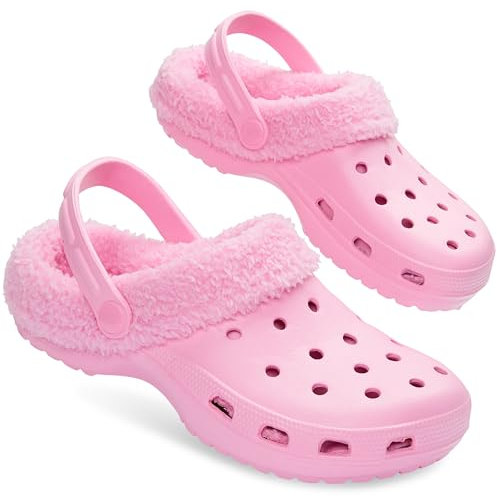 CityComfort Sabots Doublés Polaire Femme, Sabots de Jardin Femme Chaudes - Cadeau Femme (Rose, 40 EU)