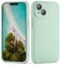 CALOOP Slim-Fit for iPhone 14 Case,Skin Soft Liquid Silicone,Sturdy Hard Frame Shockproof Cover with Anti-Scratch Microfiber Lining,Full Protection for Screen and Lens,6.1 inch,Mint Green