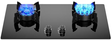 Cuisinière À Gaz 75CM Cuisinière À Gaz Intégrée En Acier Inoxydable Cuisinière À Gaz À 2 Brûleurs, Conception Rabattable, Dispositif De Protection Contre Les Extinctions Accidentelles(LPG)